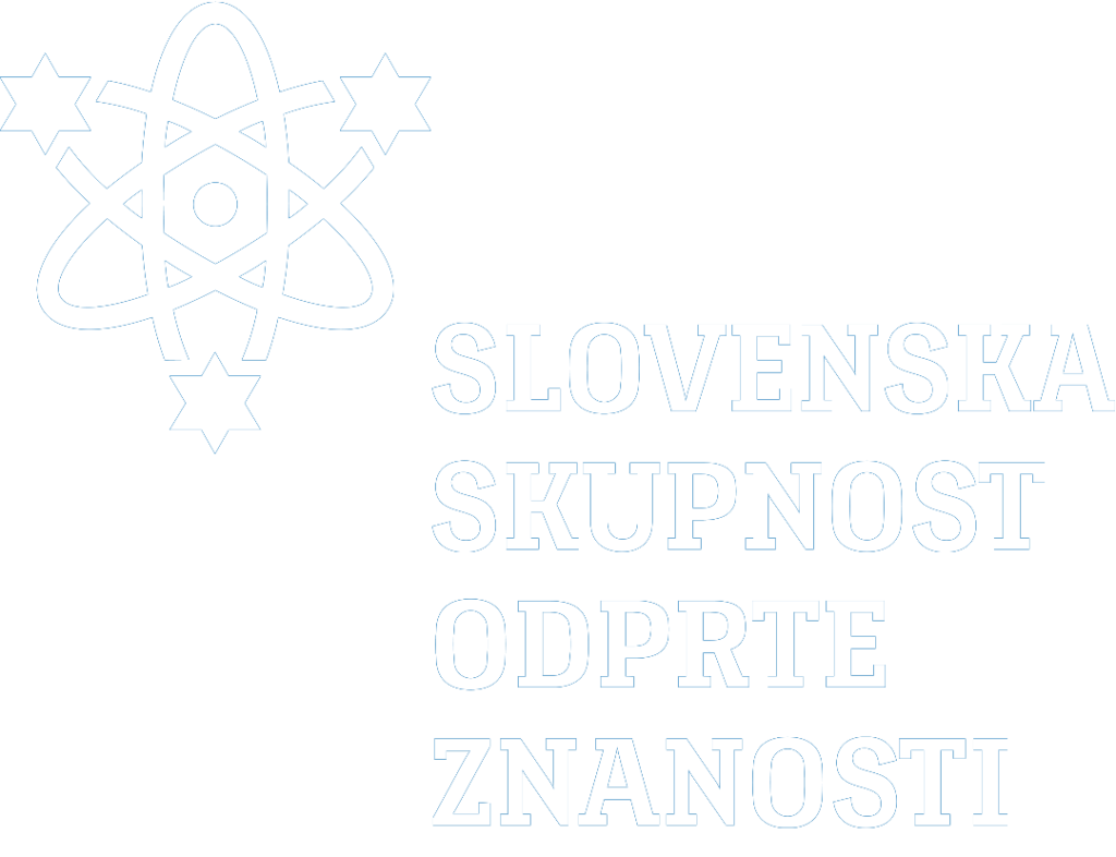 Bel logotip Slovenske skupnosti odprte znanosti