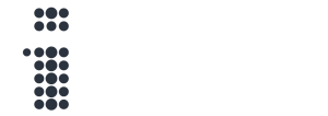 Bel logotip Slovenskega društva informatika, ki ima zatemnjene pike v obliki črke "i"
